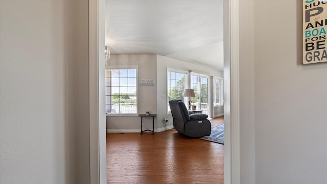151002 W Richards Rd, Prosser, WA 99350 - corridor with dark wood-style flooring and vaulted ceiling