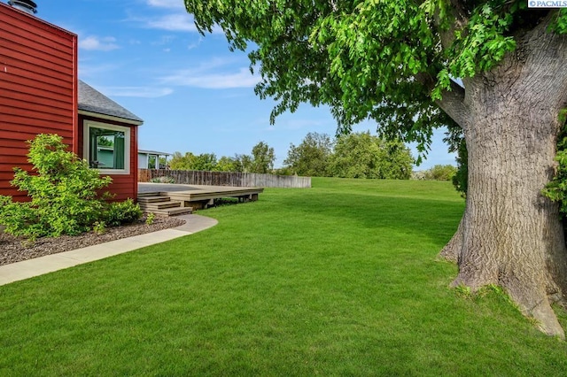 1706 Gaillard Pl, Richland, WA 99354 - view of green lawn with a wooden deck