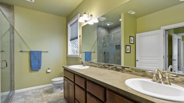6102 Westmoreland Ln, Pasco, WA 99301 - full bathroom featuring double vanity and a stall shower