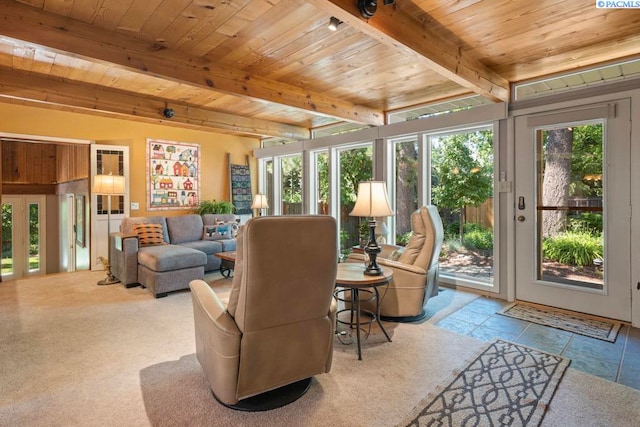 835 SE Spring St, Pullman, WA 99163 - living room with a wooden ceiling with exposed beams