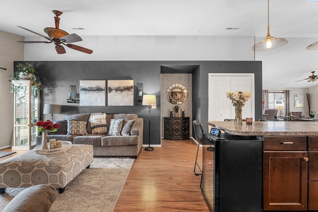 5504 Koufax Ln, Pasco, WA 99301 - living room with a ceiling fan and light wood finished floors