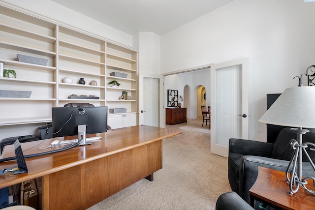439 Cherry Blossom Loop, Richland, WA 99352 - home office with arched walkways and light colored carpet