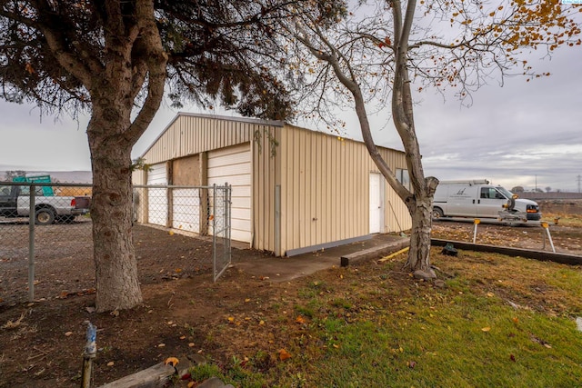 view of outdoor structure featuring a garage