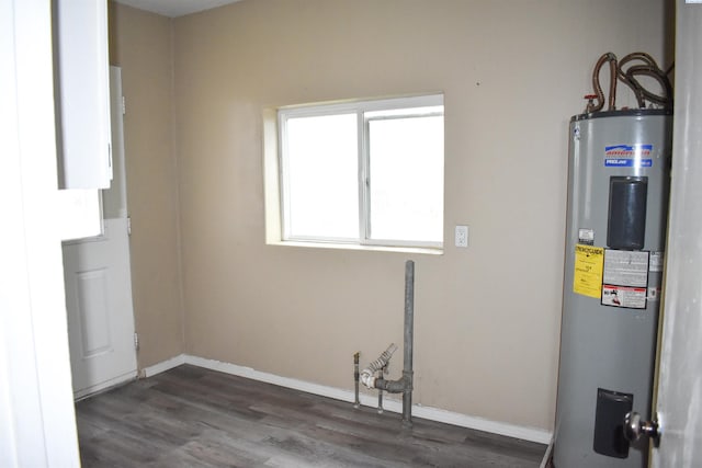 utility room with electric water heater