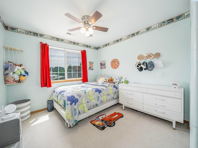 612 S Young St, Kennewick, WA 99336 - bedroom featuring light colored carpet, ceiling fan, and baseboards