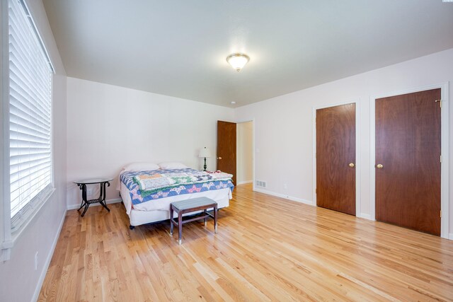 912 S Lake St, Colfax, WA 99111 - bedroom featuring light wood finished floors and multiple closets