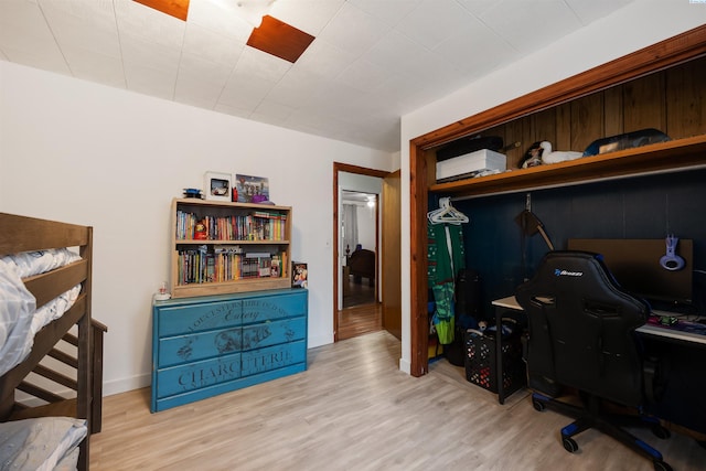 office space featuring light wood-type flooring