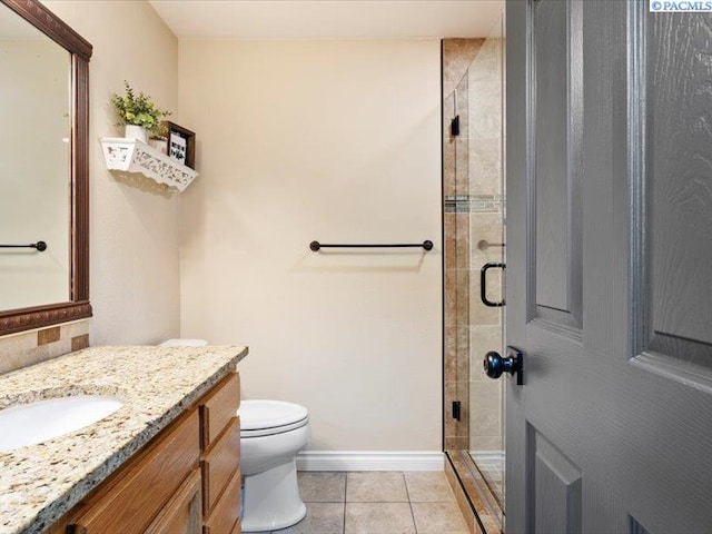 4210 Campolina Ln, Pasco, WA 99301 - bathroom featuring vanity, a stall shower, and tile patterned flooring