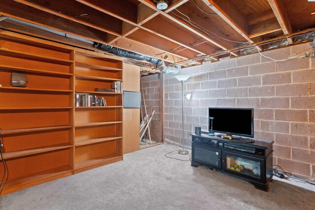1506 Wilson St, Richland, WA 99354 - unfinished basement featuring carpet flooring and concrete block wall