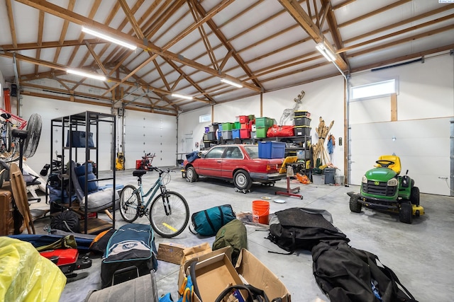 garage with metal wall