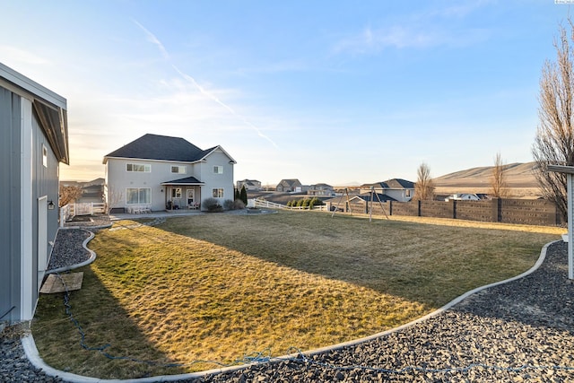 view of yard featuring fence