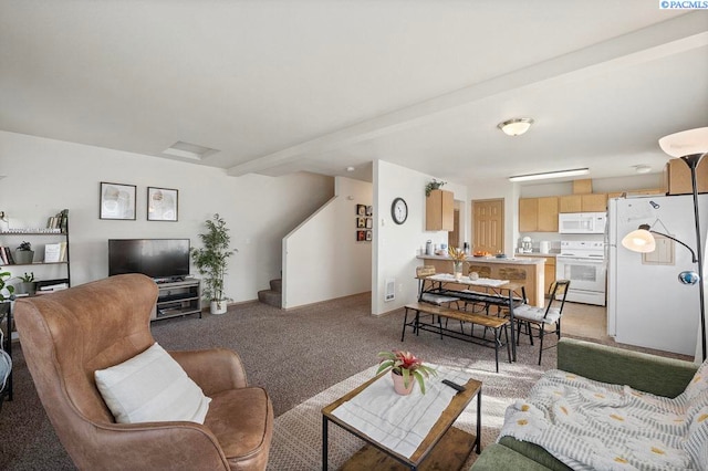 573-575 SE Shoemaker Pl, Pullman, WA 99163 - living area with stairway and light carpet