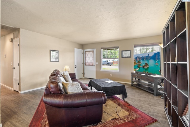 4016 W Ruby, Pasco, WA 99301 - living room featuring wood finished floors and a textured ceiling