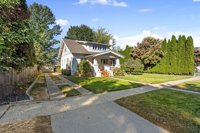 view of front of home with a front yard