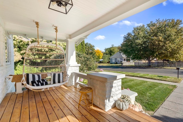 wooden deck with a porch