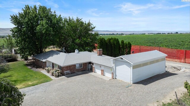 aerial view with a rural view