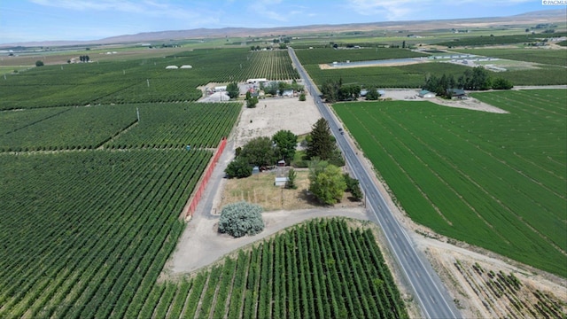 drone / aerial view with a rural view