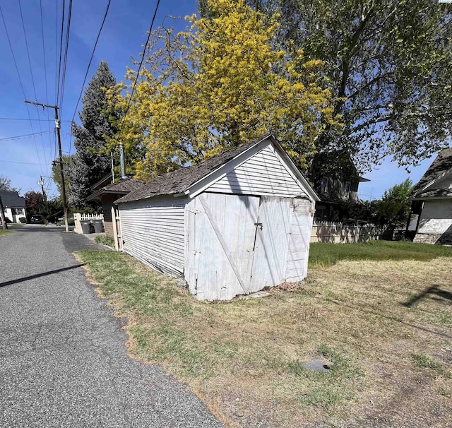 view of shed