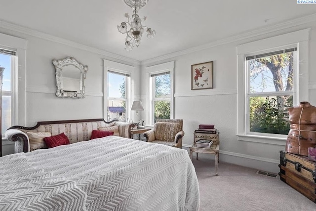 257 N Wamba Rd, Prosser, WA 99350 - bedroom featuring ornamental molding and carpet floors