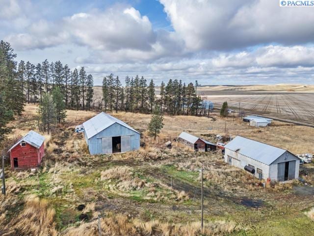 bird's eye view with a rural view