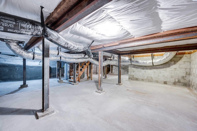 212 C St, Endicott, WA 99125 - unfinished basement featuring stairs