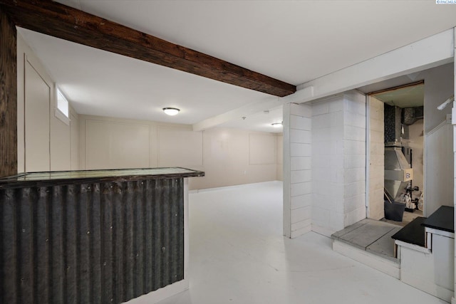 3011 W Hood Ave, Kennewick, WA 99336 - indoor dry bar featuring finished concrete floors and beamed ceiling