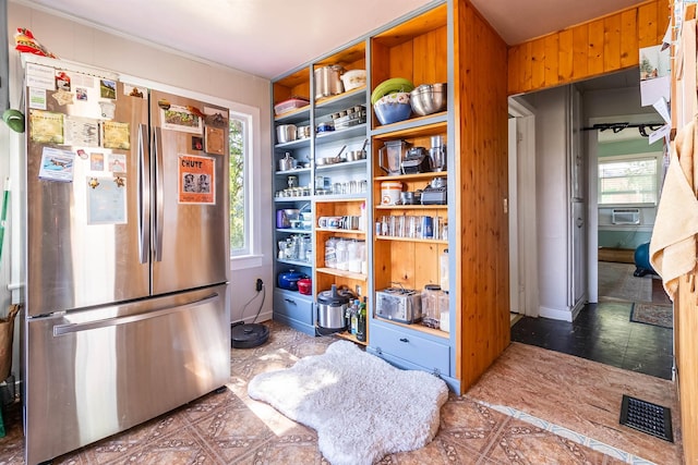 kitchen with stainless steel refrigerator