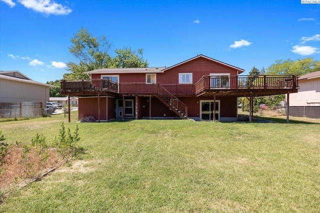 2132 Cascade Ave, Richland, WA 99354 - rear view of house with a deck and stairs