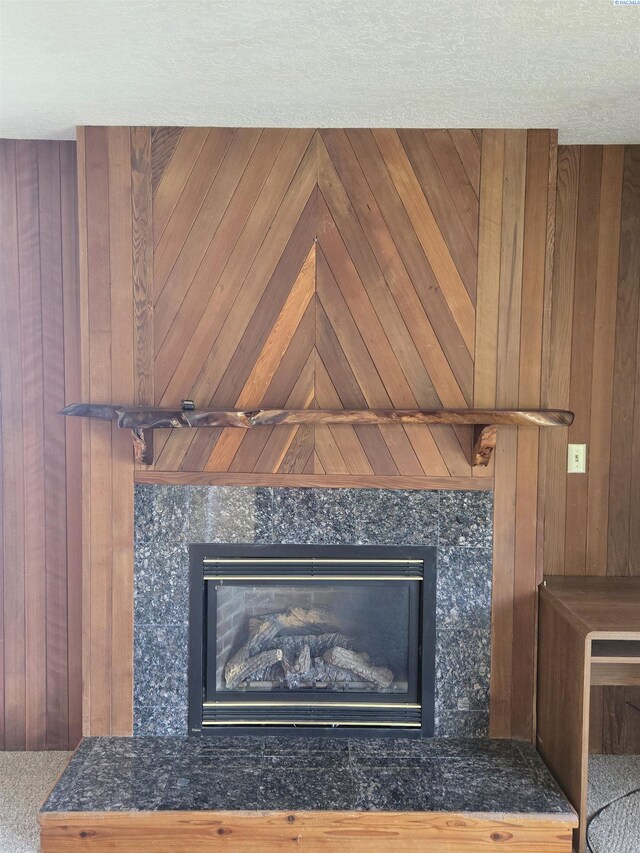 5307 W Irving St, Pasco, WA 99301 - detailed view of a tiled fireplace and wooden walls