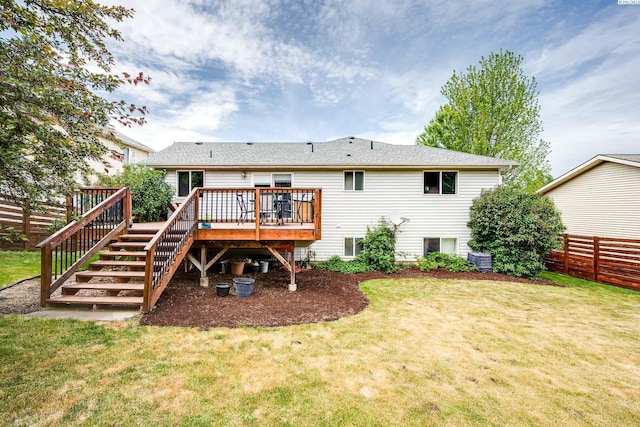 495 NW Robert St, Pullman, WA 99163 - rear view of house featuring a deck and stairway