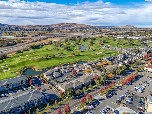 aerial view featuring a mountain view