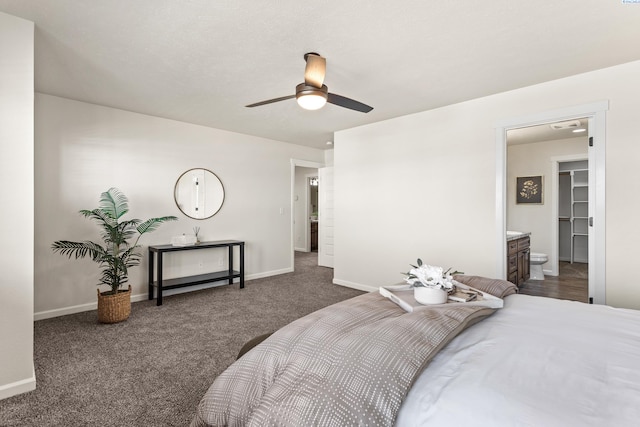 4006 Phoenix Ln, Pasco, WA 99301 - bedroom featuring baseboards, ensuite bath, a ceiling fan, and carpet