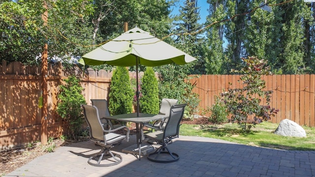 420 SE Dexter St, Pullman, WA 99163 - view of patio / terrace featuring a fenced backyard and outdoor dining area