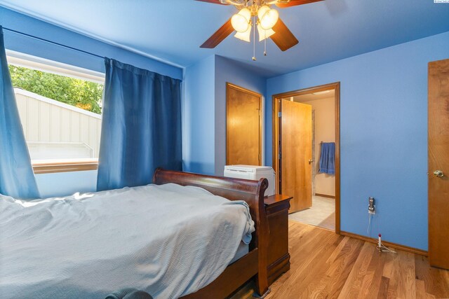 2020 Newcomer Ave, Richland, WA 99354 - bedroom featuring light wood finished floors and ceiling fan