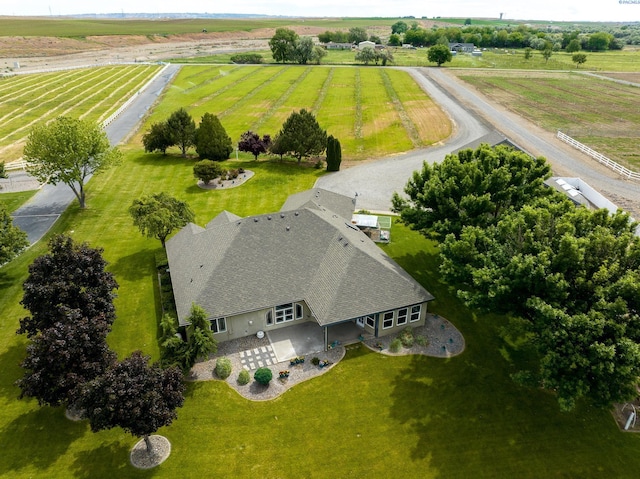drone / aerial view with a rural view