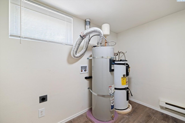 1205 N Union St, Kennewick, WA 99336 - utility room featuring a baseboard heating unit and secured water heater