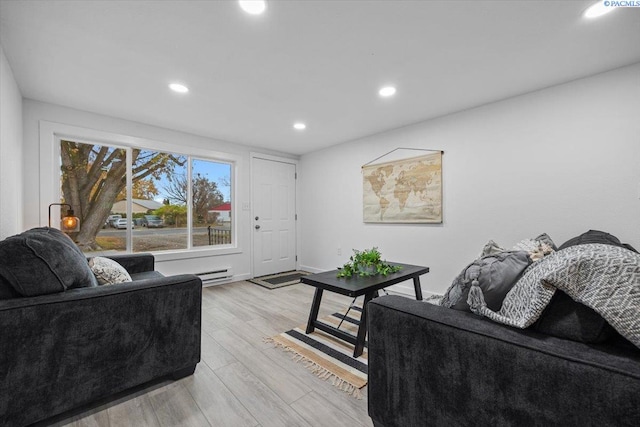 807 Snow, Richland, WA 99352 - living area with light wood-type flooring, recessed lighting, and a baseboard radiator