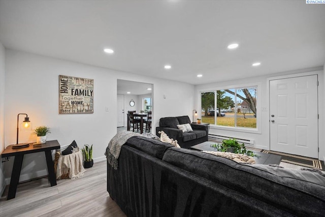 807 Snow, Richland, WA 99352 - living area featuring wood finished floors, recessed lighting, and baseboard heating
