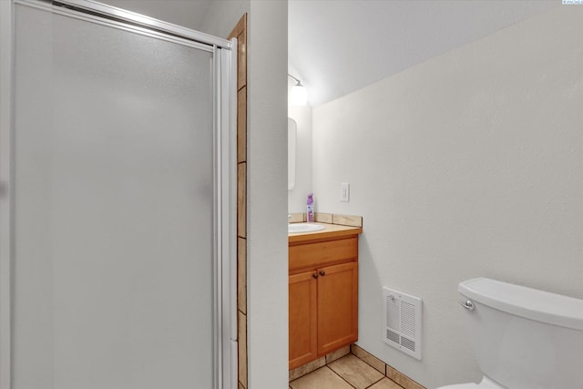 436 N Washington St, Tekoa, WA 99033 - bathroom featuring vanity, a stall shower, and tile patterned floors