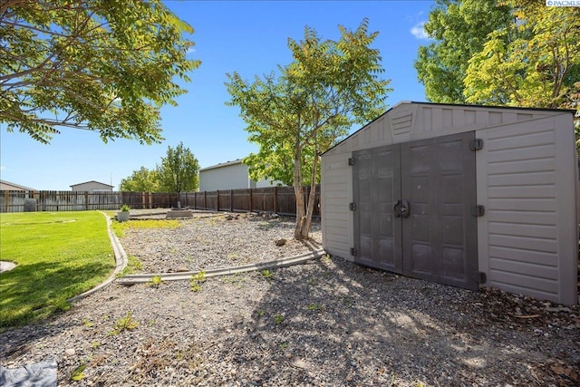 view of shed