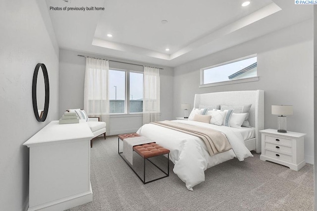 2781 Avrio Ave, Richland, WA 99354 - bedroom with light colored carpet, recessed lighting, a raised ceiling, and baseboards