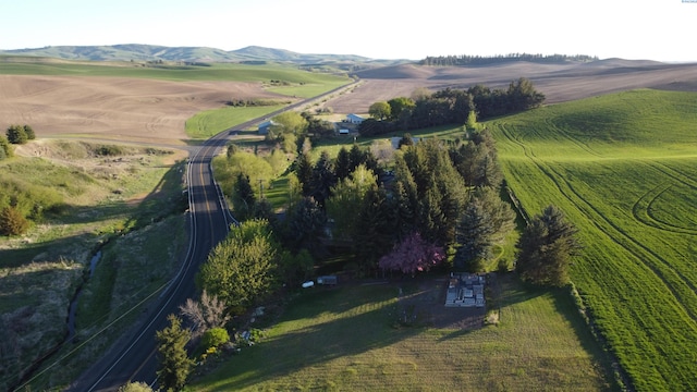 6302 Sand Rd, Pullman, WA 99163 - aerial view of property's location featuring rural landscape and a mountainous background