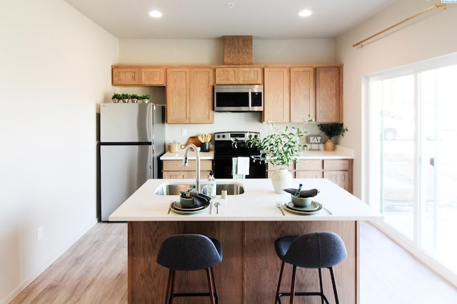 1200 N 8th Ave Unit A204, Othello, WA 99327 - kitchen with appliances with stainless steel finishes, light wood finished floors, healthy amount of natural light, light countertops, and recessed lighting