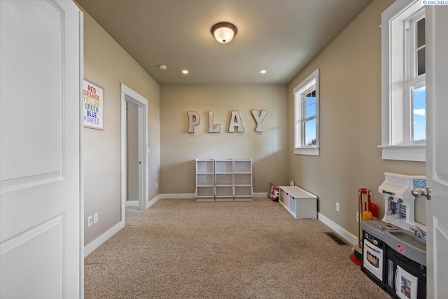 168715 W Johnson Rd, Prosser, WA 99350 - playroom with carpet flooring, baseboards, and recessed lighting