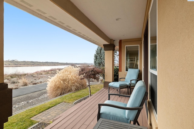 balcony with a water view