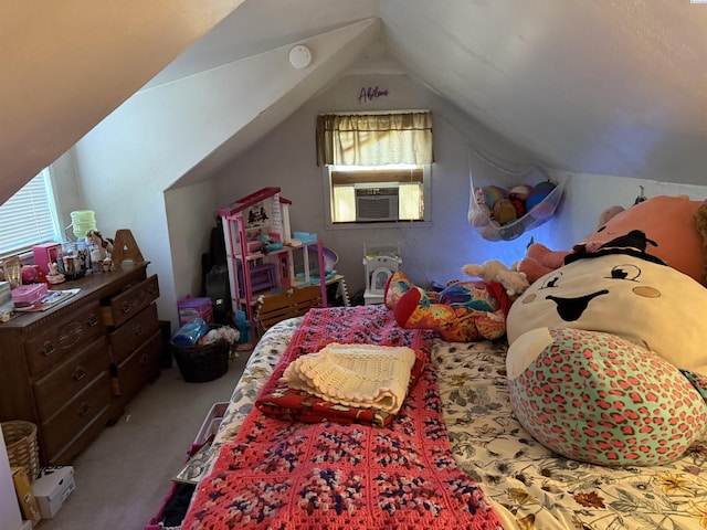 15440 W Johnson Rd, Prosser, WA 99350 - bedroom with carpet floors, vaulted ceiling, and cooling unit