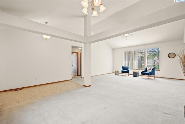 106 Muirfield Ln, Pasco, WA 99301 - unfurnished living room with carpet floors and a chandelier