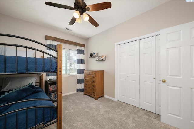 5 Hollyhock Ct, Pasco, WA 99301 - carpeted bedroom with a closet, baseboards, and a ceiling fan