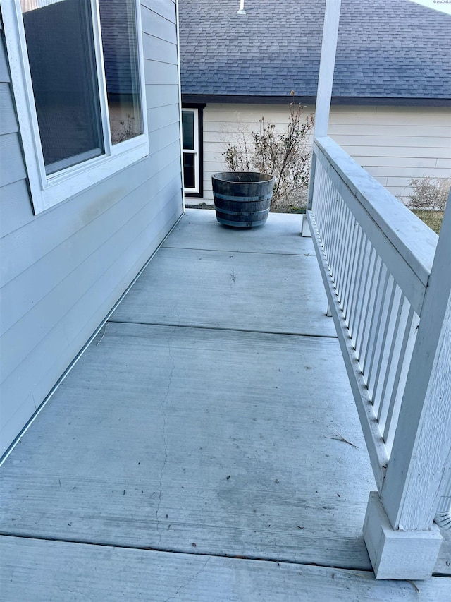 view of patio featuring a wooden deck