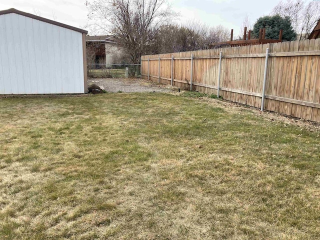 view of yard with fence